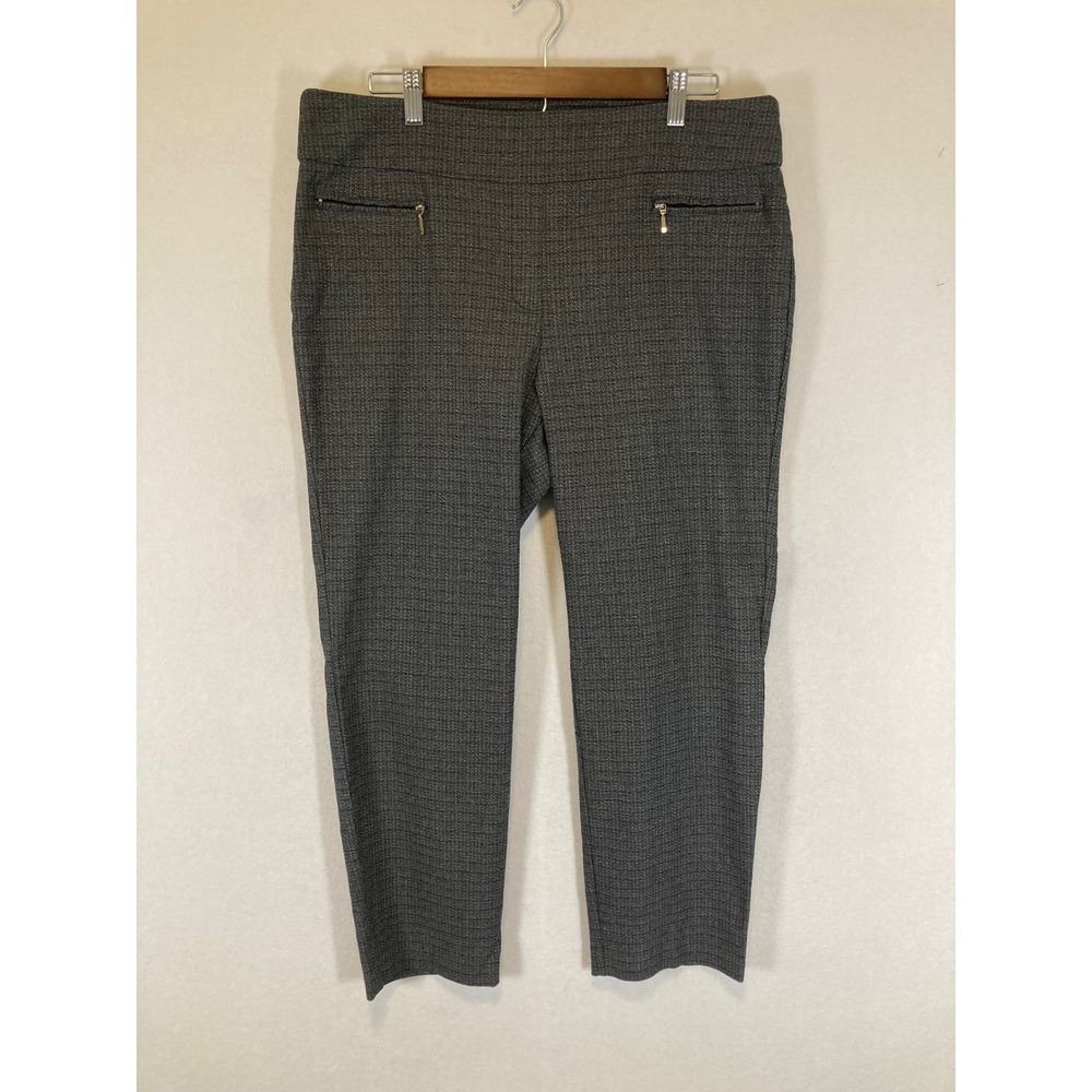 Professional Soho Apparel Ltd Women XL Grey Textured Pull On Zipper Detail Pants